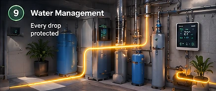 Water management and leak protection system
