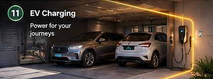 Electric vehicles charging in the garage
