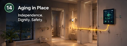 Accessible hallway with assistive technology